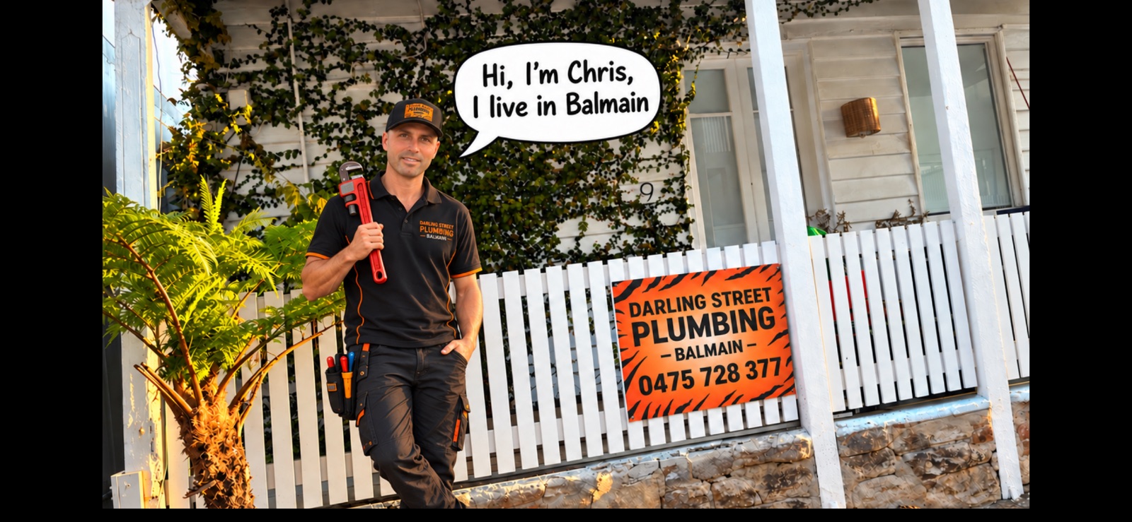 Chris, founder of Darling Street Plumbing, in Balmain