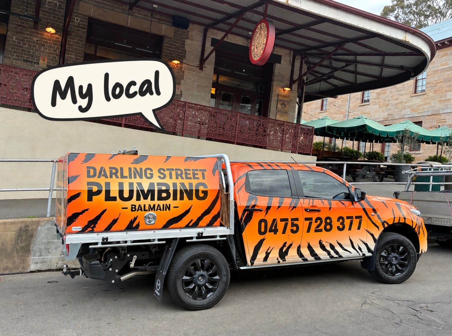 Darling Street Plumbing tiger ute in Balmain